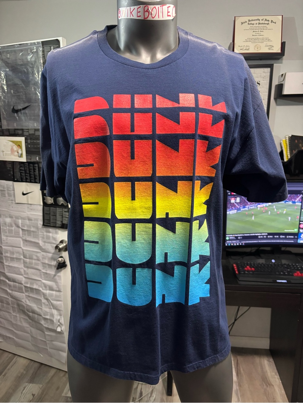Vintage Nike Mens SB Dunk Skateboarding T-Shirt Navy Multicolor Mens XL Rare